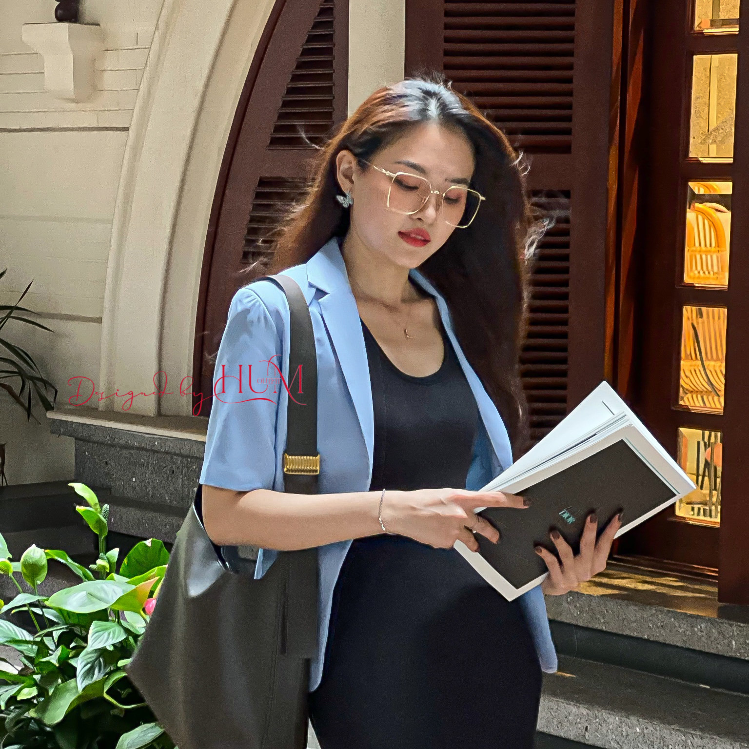 Áo Blazer nữ, Áo vest nữ, dáng dài, dài tay, form mềm mại, có ôm eo nhẹ, nút dạ xà cừ, hàng thiết kế - Blazer Sagit B09