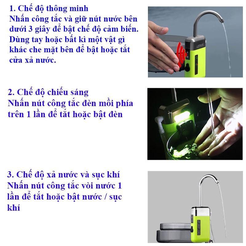 Máy sục oxy hồ cá , sục khí bể cá, lọc nước, bơm và xả nước thùng cá LINNHUEcó đèn soi tiện lợ