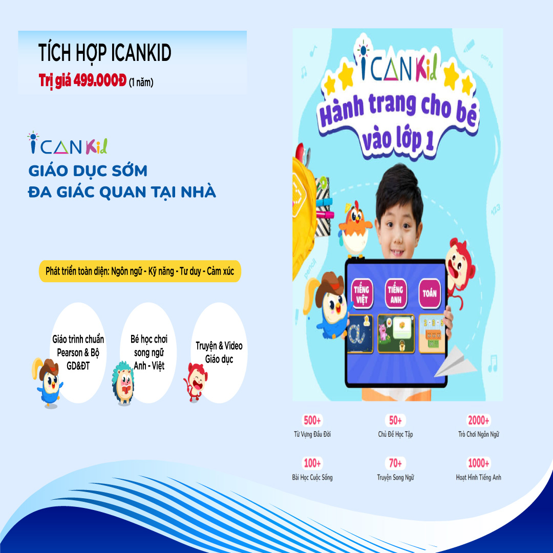 Tablet Giáo dục Masstel Kidzone - Hàng chính hãng - Tặng gói học NEXTA TIỂU HỌC + ICANKID + KHAN KIDS