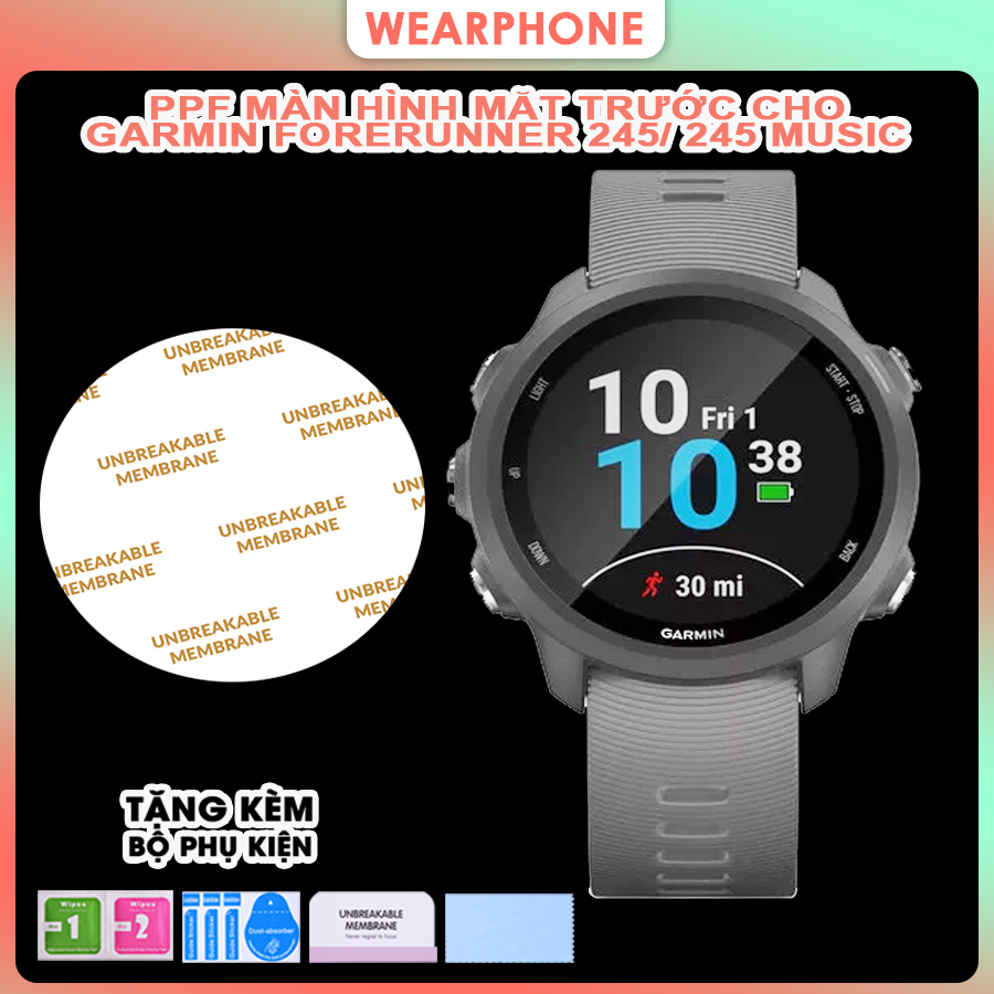 Miếng Dán Màn Hình Ppf Mặt Trước Dành Cho Đồng Hồ Thông Minh Garmin Forerunner 245 - Hàng Chính Hãng