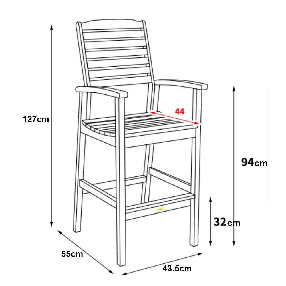 Ghế Bar Takaran Có Tay IBIE NC1028 (55 x 43.5 x 127 cm)
