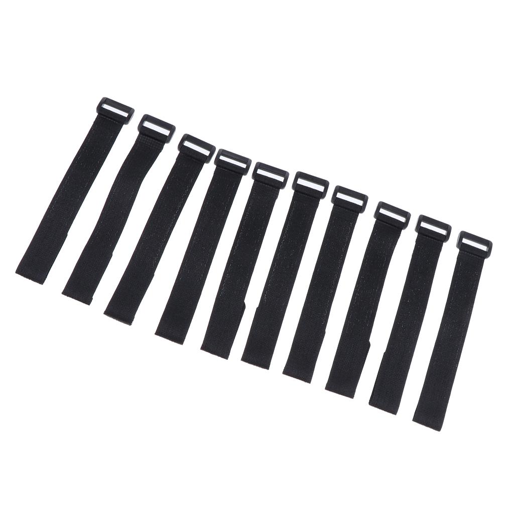 2x10 Pcs Fishing Rod Belt Bands Ties Straps Magic Sticker black
