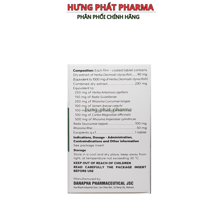 Bài thạch Danapha giảm sỏi mật, sỏi thận, viêm túi mật, ngừa tái phát – Lọ 45 viên