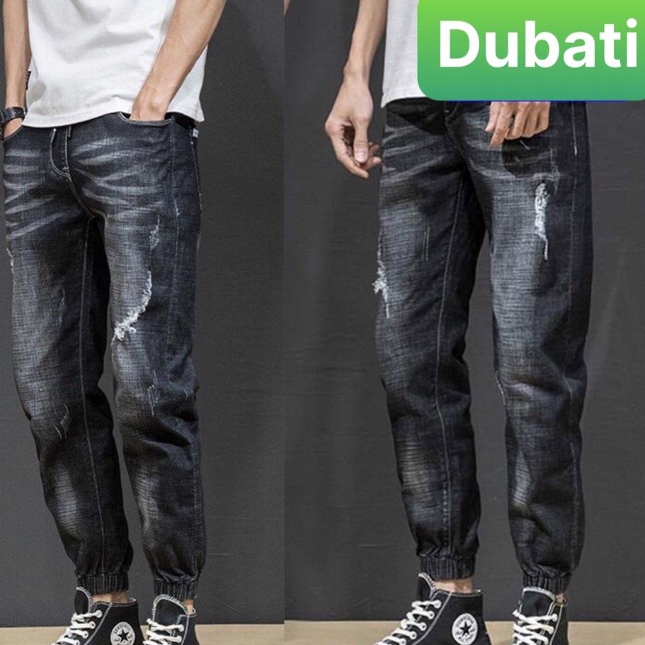 QUẦN JOGGER JEAN NAM MẪU MỚI PHONG CÁCH HÀN QUỐC CHẤT BÒ ĐEN- DB 0535- DUBATI FASHION