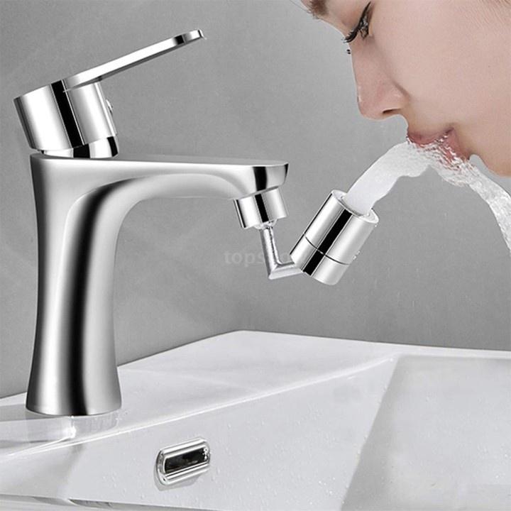 ĐẦU NỐI INOX TĂNG ÁP VÒI NƯỚC (Xoay 720 độ) lắp được đa số vòi chậu rửa chén bát lavabo với 2 chế độ nước chảy