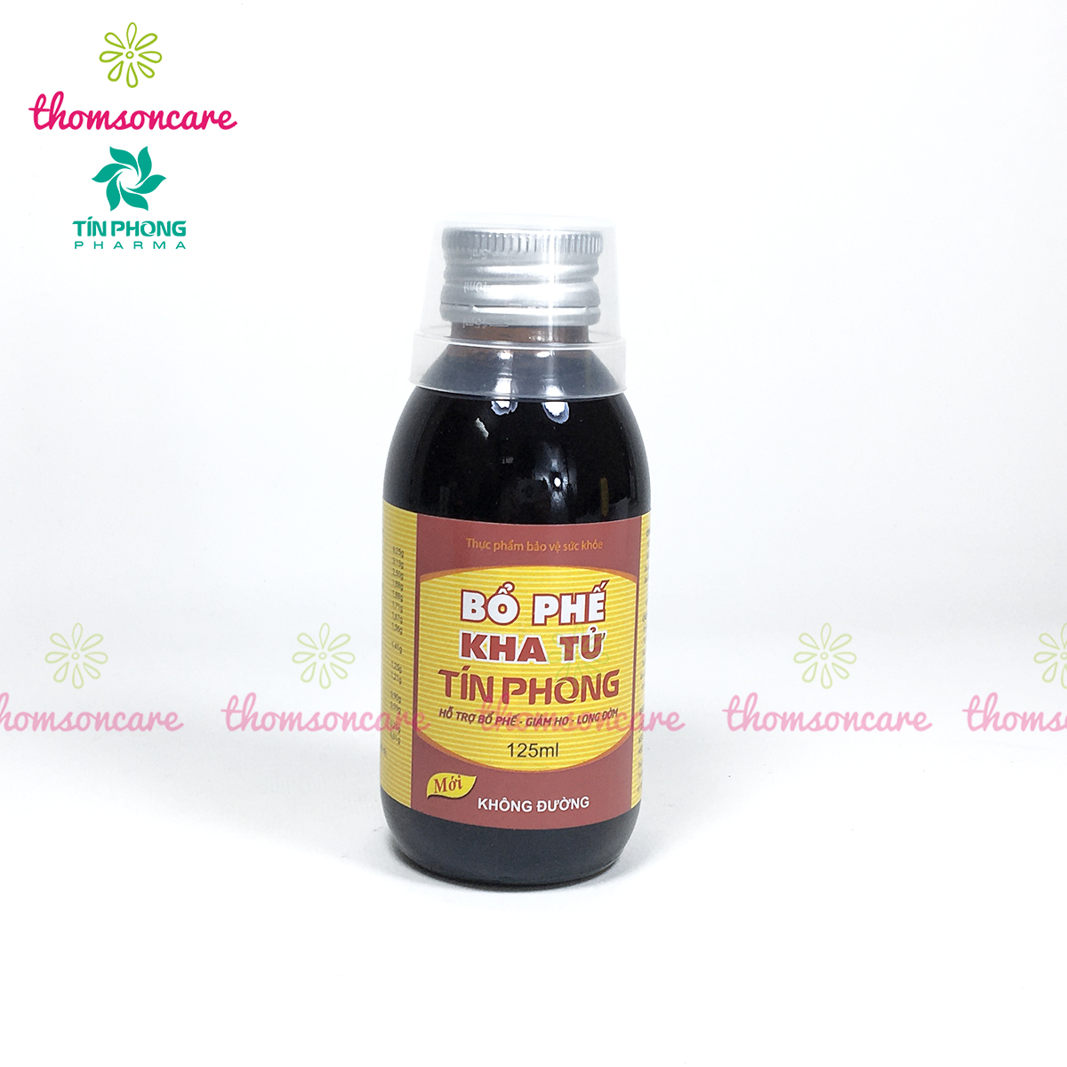 Siro Bổ phế Kha tử Tín Phong - Chai 125ml không đường - Hỗ trợ long đờm, giúp giảm ho, đau, ngứa rát cổ họng