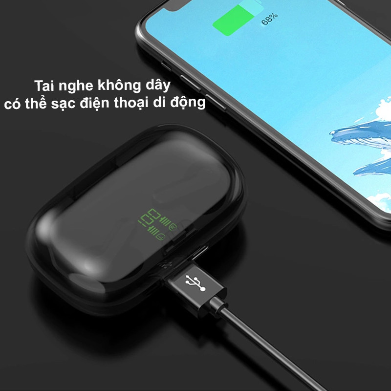 Tai Nghe Không Dây Chống Nước Ipx5, Tai Nghe Nhét Tai Mini Bluetooth PKCB - Hàng Chính Hãng