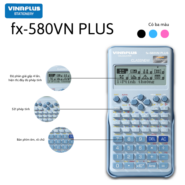 [Hàng Bán Chạy] Máy tính học sinh Fx-580VN PLUS Bảo Hành 7 Năm