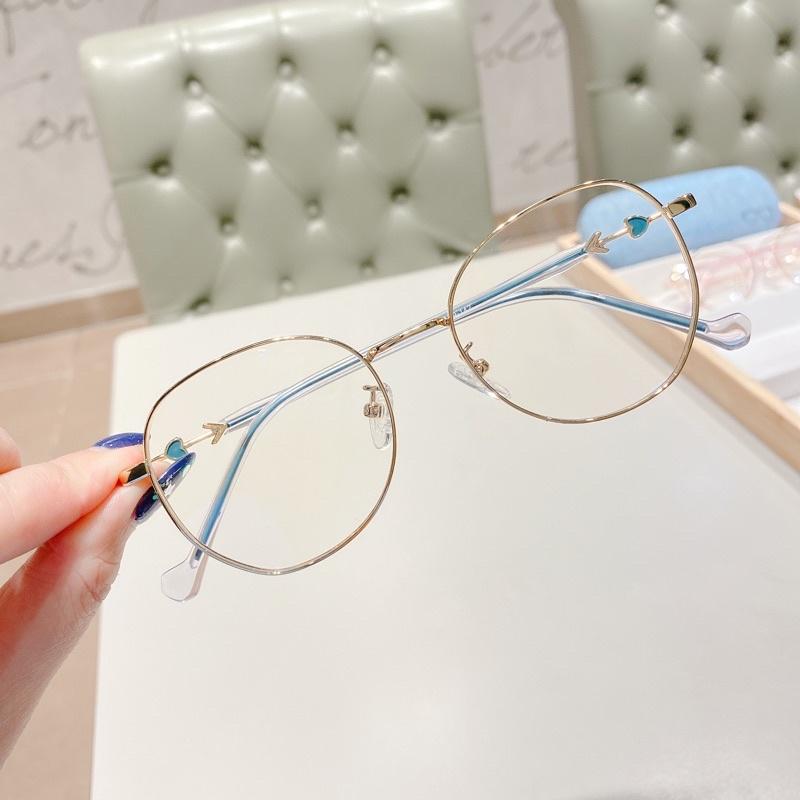 Gọng kính kim loại siêu nhẹ nam nữ Memo Optical dáng kính thời trang cách điệu 3132