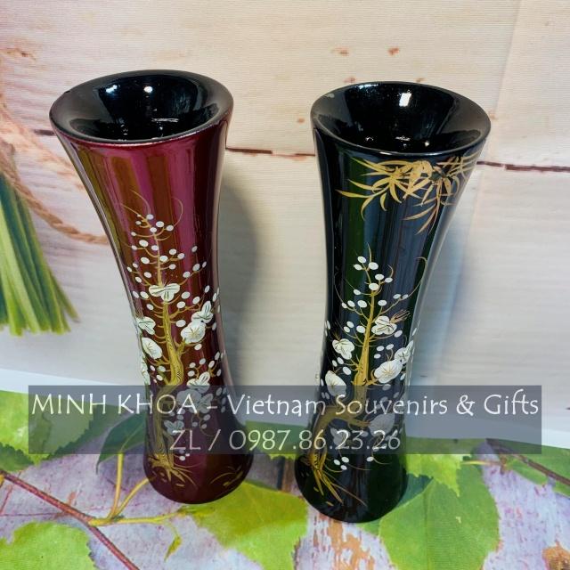 Bình Hoa Lọ Hoa Sơn Mài Thắt Eo 20 Cm - Vietnamese Lacquer Vase