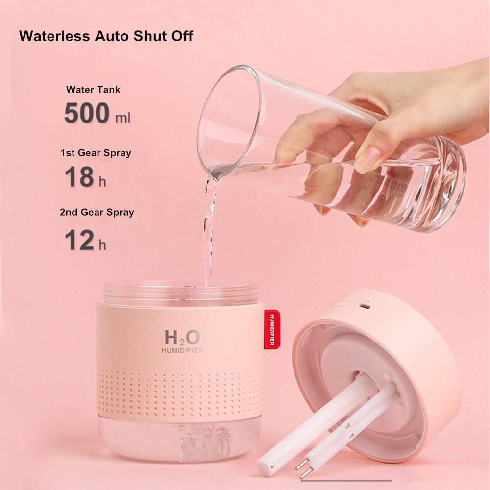 Máy Phun Sương Tạo Ẩm Không Khí Hương Liệu Ẩm Xông Tinh Dầu Khuếch Tán Khuếch Tán Hương Thơm Nhà Lọc Tinh Chất 500Ml Mini Máy Lọc