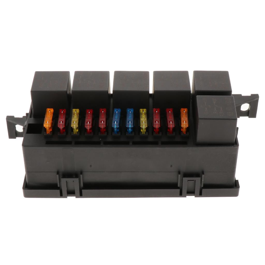 2x 11-Way Car Fuse Holder Relay Box With Terminals Relays Waterproof Connector