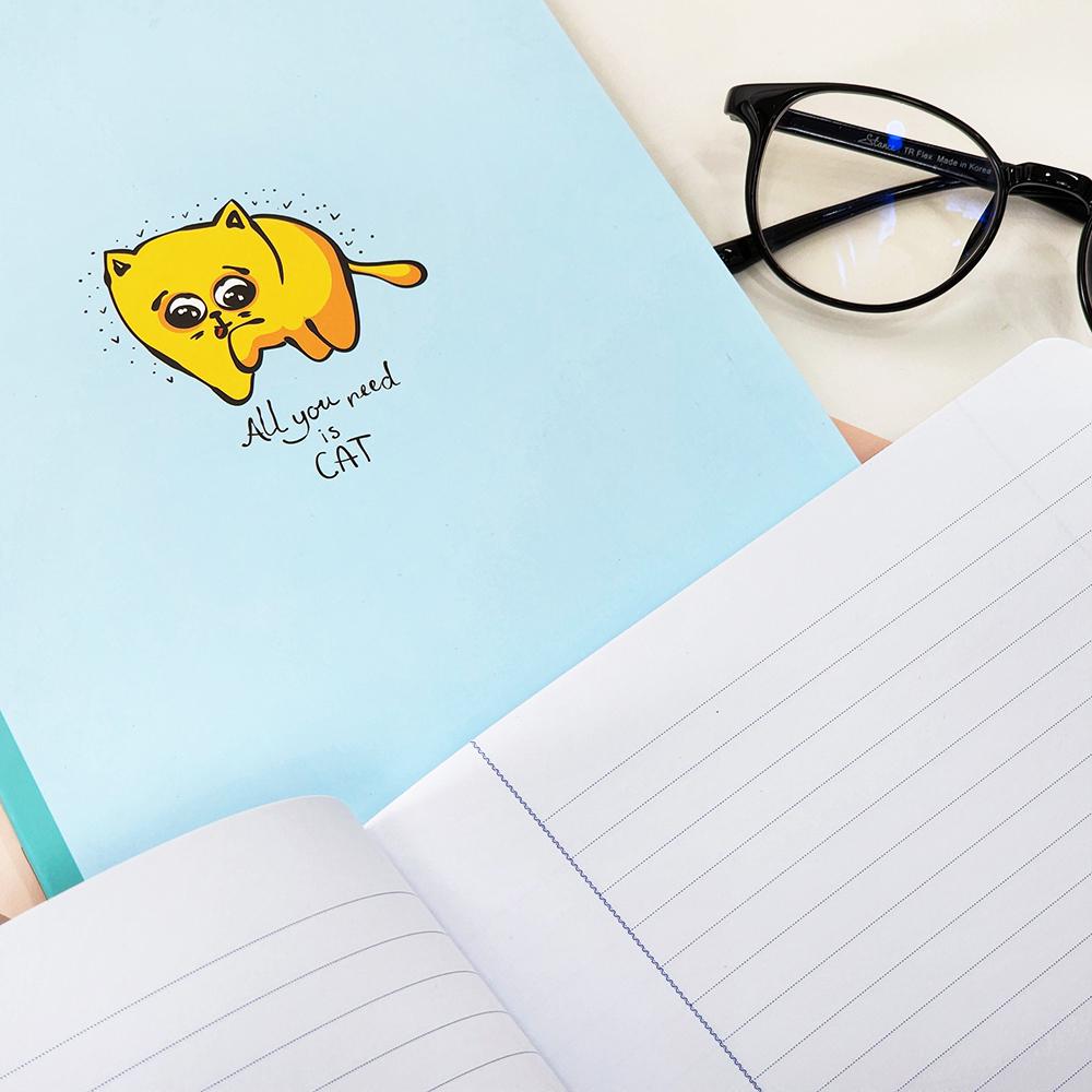 Combo 5 Tập Sinh Viên Cute Animal - Miền Nam - Kẻ Ngang Có Chấm - 200 Trang 80gsm - Fahasa 03 - Tặng Nhãn Vở Kèm Sticker