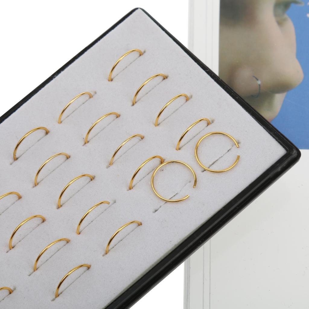 80 Pieces 316L Stainless Steel Nose Studs Hoops Piercing Lip Rings Jewelry