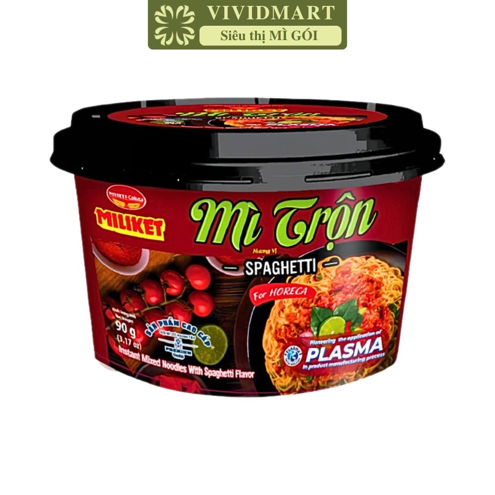 COLUSA - Mì tô trộn Miliket hương vị Spaghetti, Mì tô trộn Spaghetti Miliket, Mì tô ăn liền Miliket (90g/tô)
