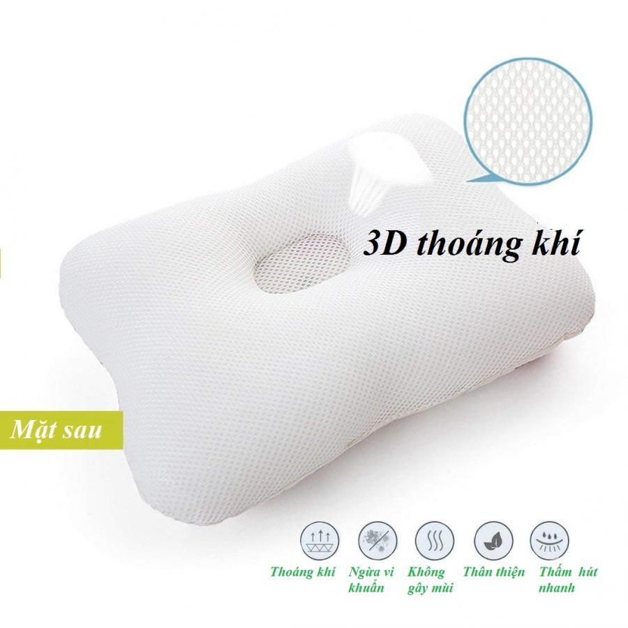 Gối nằm chống ngạt chống bẹt đầu organic cotton 3D thoáng khí AOBERST