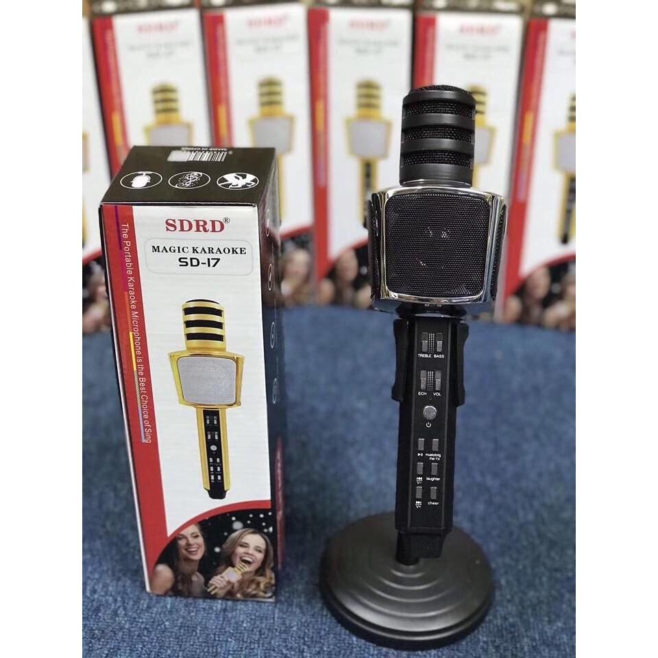 Micro Karaoke Bluetooth SD-17 Mic Hát Kèm Loa Âm Thanh Sống Động Âm Tuyệt Đỉnh Chuẩn Bass Tốt Thiết Kế Sang Trọng