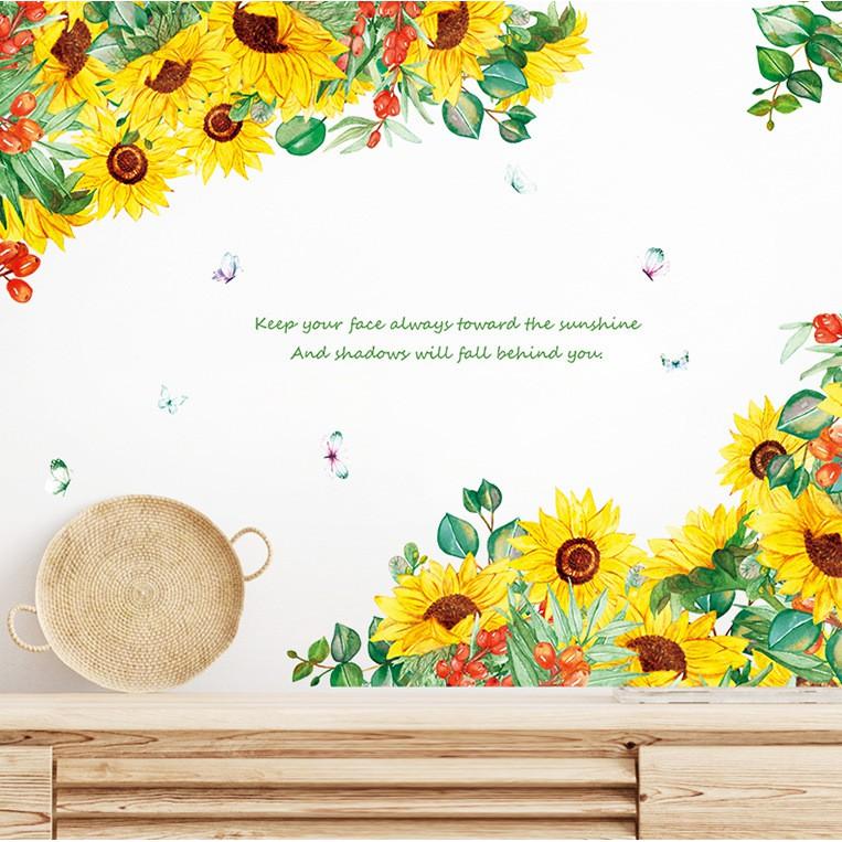 Decal dán tường trang trí - HOA HƯỚNG DƯƠNG MẪU MỚI