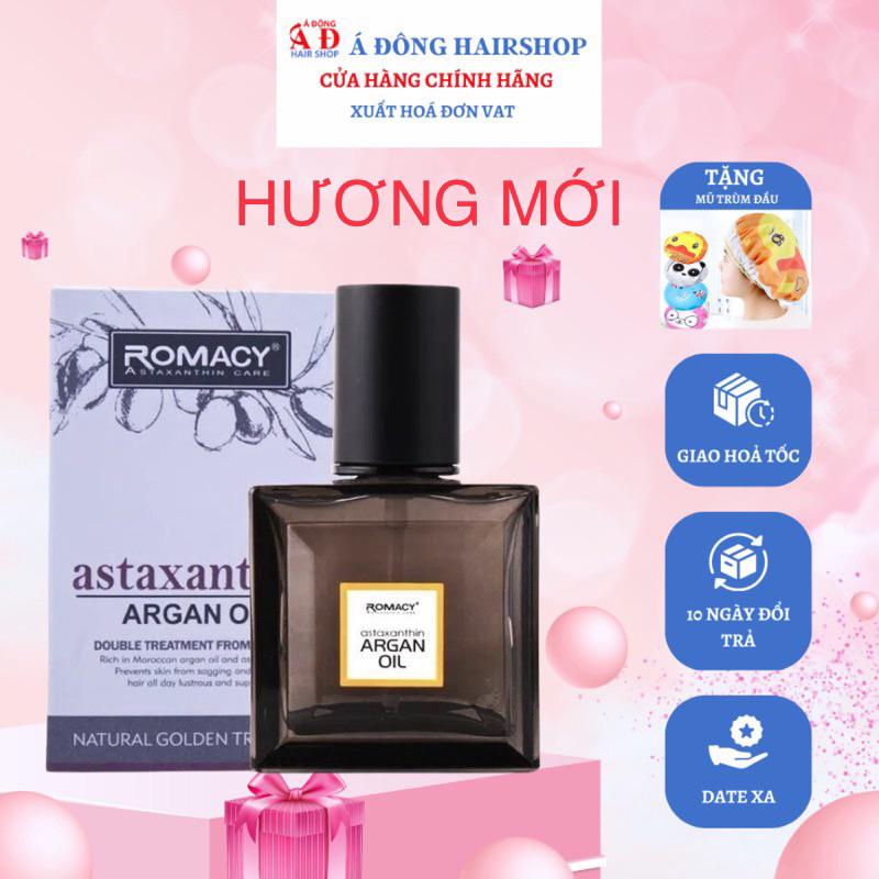 [+Tặng mũ trùm] TINH DẦU DƯỠNG TÓC ROMACY ASTAXANTHIN ARGAN OIL 55ML + Gội xả gói Karseell 15ml
