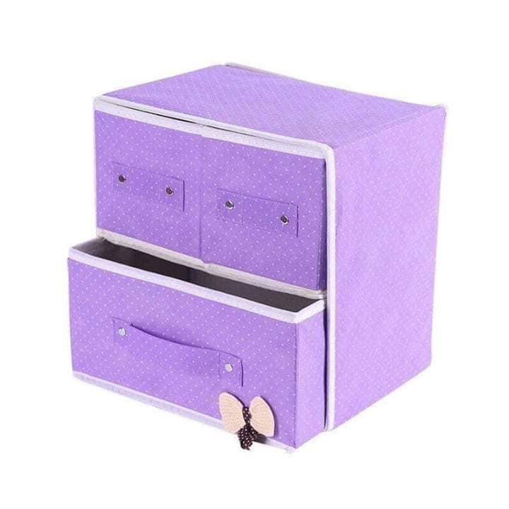 Hộp Đựng Đồ Lót 02 Tầng 03 Ngăn Có Nắp Đậy - Gọn Gàng, Trẻ Trung, Nhiều Màu Sắc