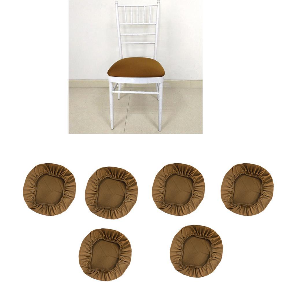 6pcs Round Chair Seat Cushion Cover Mat Protector Bar Stool Pad Slipcovers
