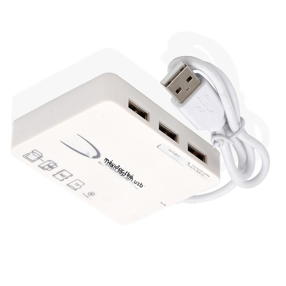 Đầu đọc thẻ HUB USB 2.0 siêu mỏng kiểu dáng mới nhất DM-HC03 đa chức năng COMBO 3 cổng