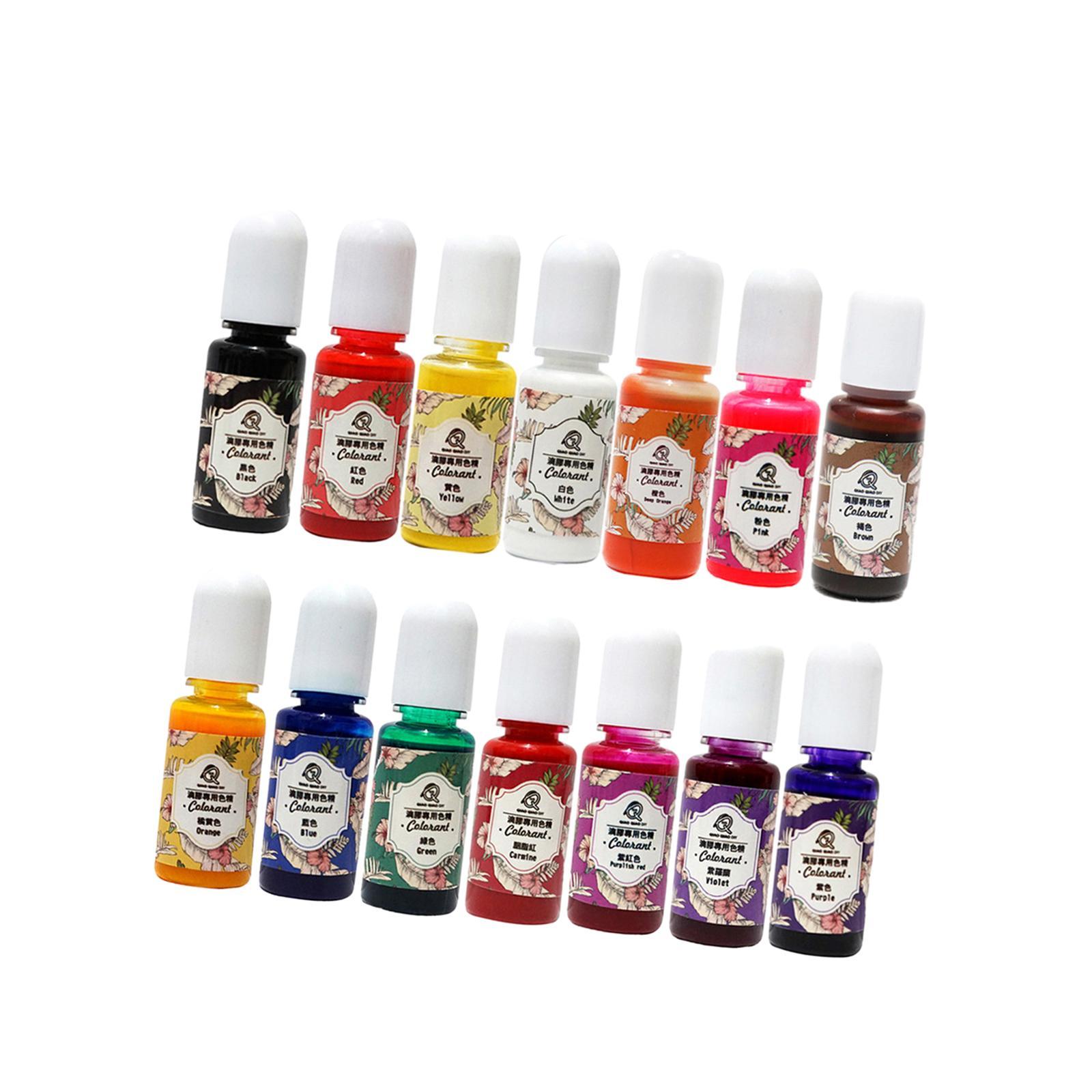 14x Epoxy Resin Pigment Liquid Epoxy Resin Dye Decoration 10ml Jewelry Making Colorant Liquid Pigment for Pendant Paint Bracelet Soap Crafts