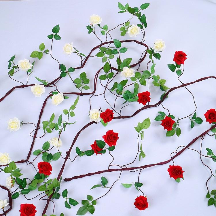 Dây hoa hồng cổ 3m cao cấp trang trí không gian