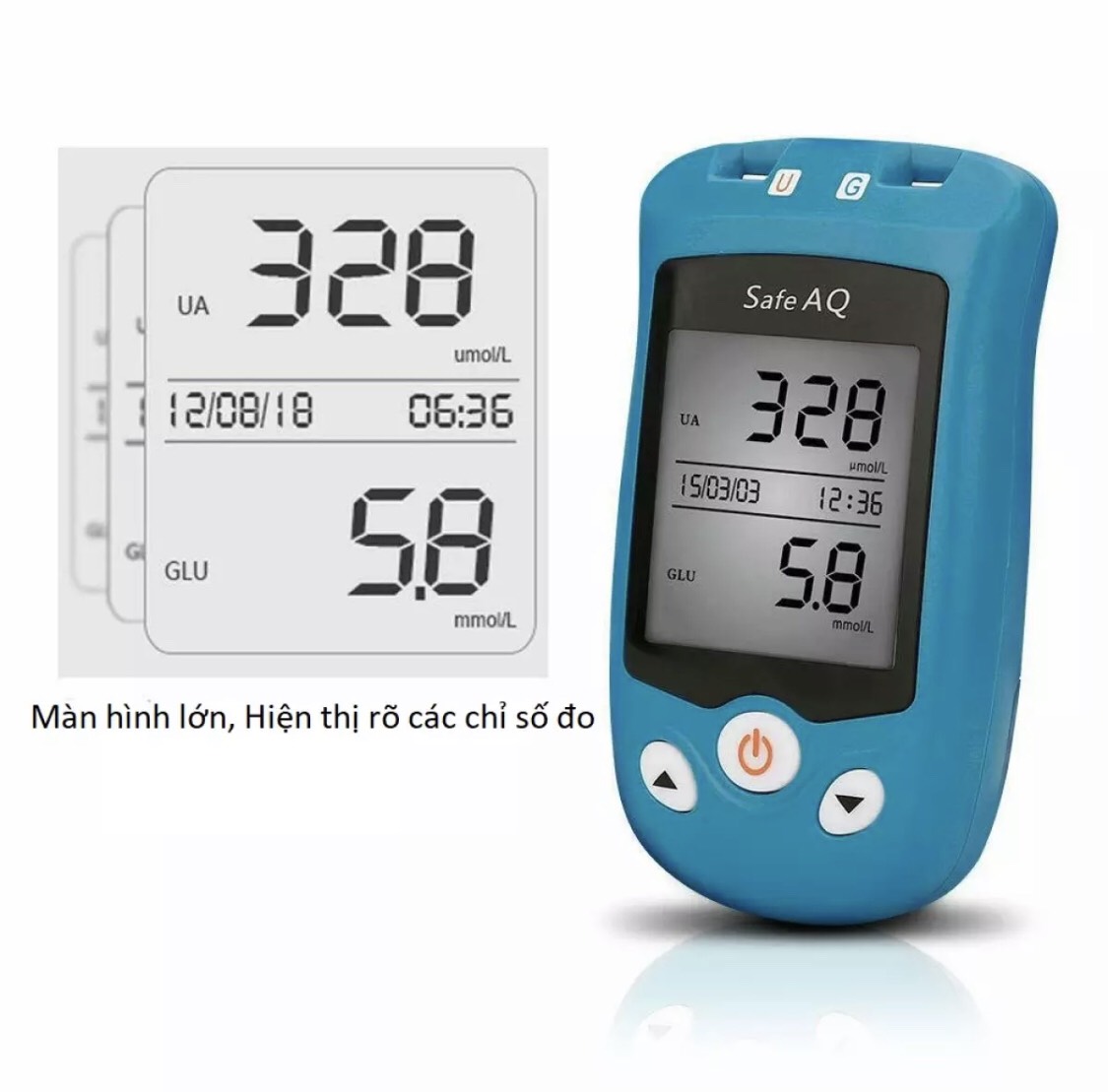 BỘ MÁY ĐO ĐƯỜNG HUYẾT VÀ AXIT URIC 2 TRONG 1 KÈM 100 QUE KIM