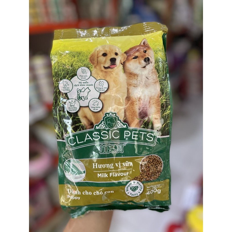 Thức Ăn Cho Chó Con Classic Pets Vị Sữa Hạt Khô Gói 400G