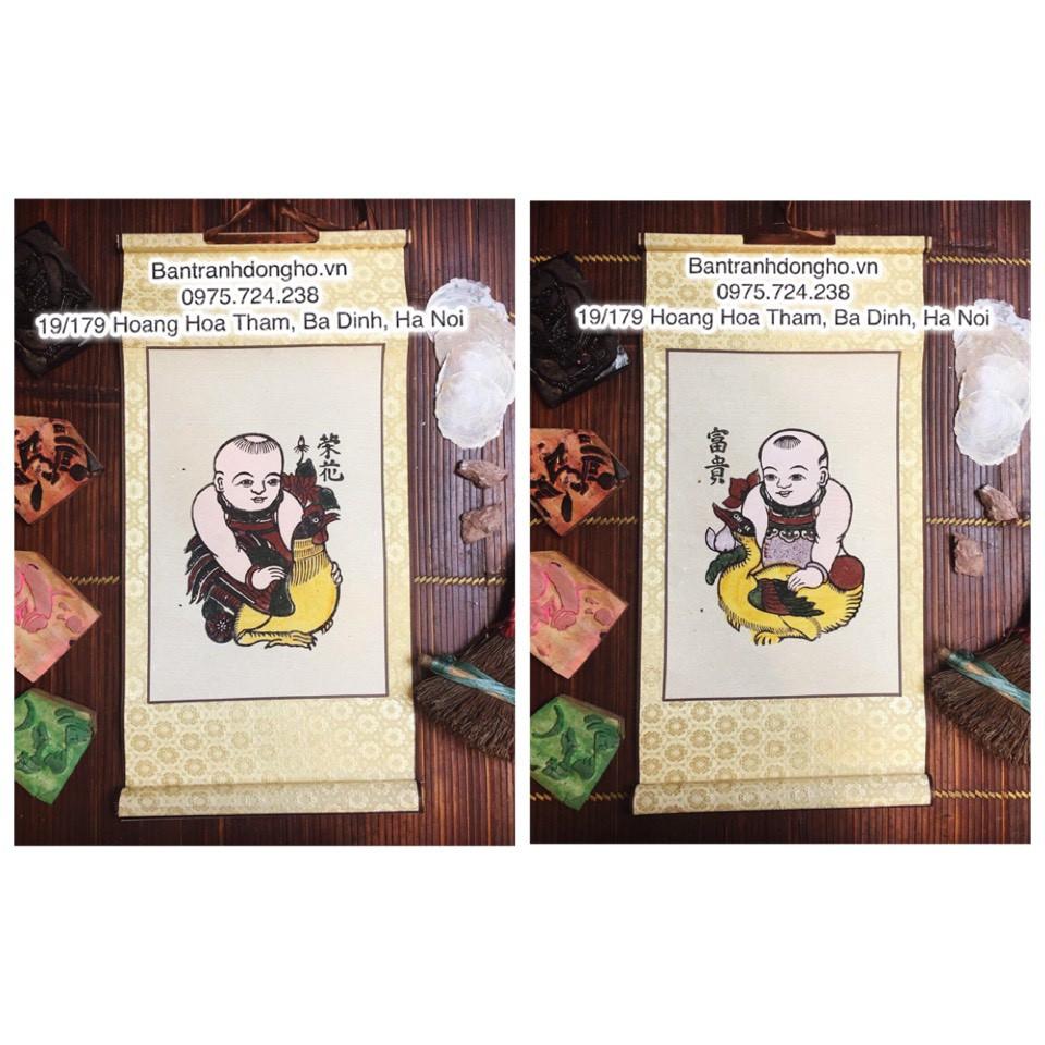 Cặp Tranh Đông Hồ Vinh hoa Phú quý - Tranh Đông Hồ truyền thống