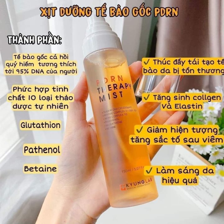 Xịt khoáng dưỡng ẩm Kyung Lab Pdrn Therapy Mist 150ml - cấp ẩm, dưỡng trắng và phục hồi da