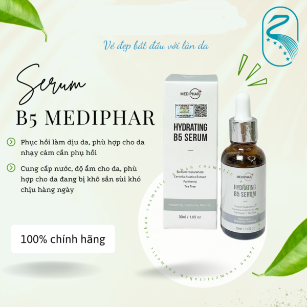 Serum Dưỡng Cấp Ẩm Phục Hồi Trắng Sáng Da Mờ Thâm Sạm Nám Cấp Nước Giảm Lão Hóa Da MEDIPHAR+ HYDRATING B5 30ml