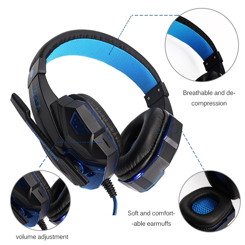 Tai nghe chụp tai có dây headphone gaming có mic + đèn LED dùng được cho cả điện thoại, laptop, máy tính nghe nhạc chơi game xem phim cực đã tặng kèm 1 móc khóa Bamboo