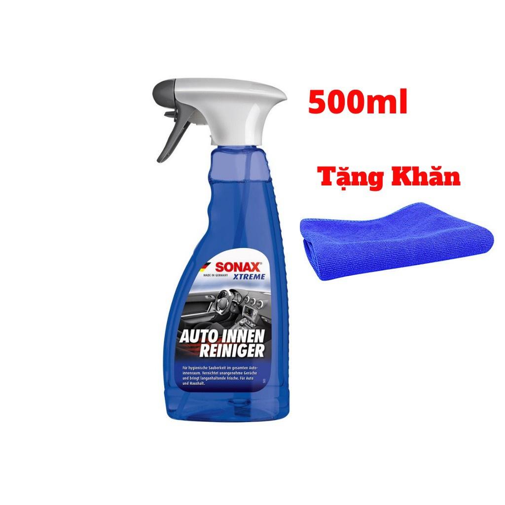 Chai Xịt Làm Sạch Khử Mùi Nội Thất Xe SONAX Xtreme Interior Cleaner 221241 Tặng Khăn