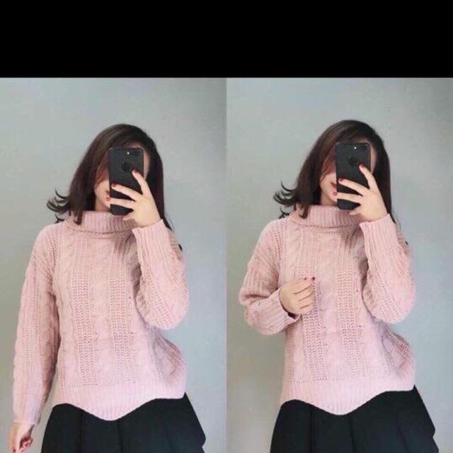 Áo len vặn thừng lượn sóng