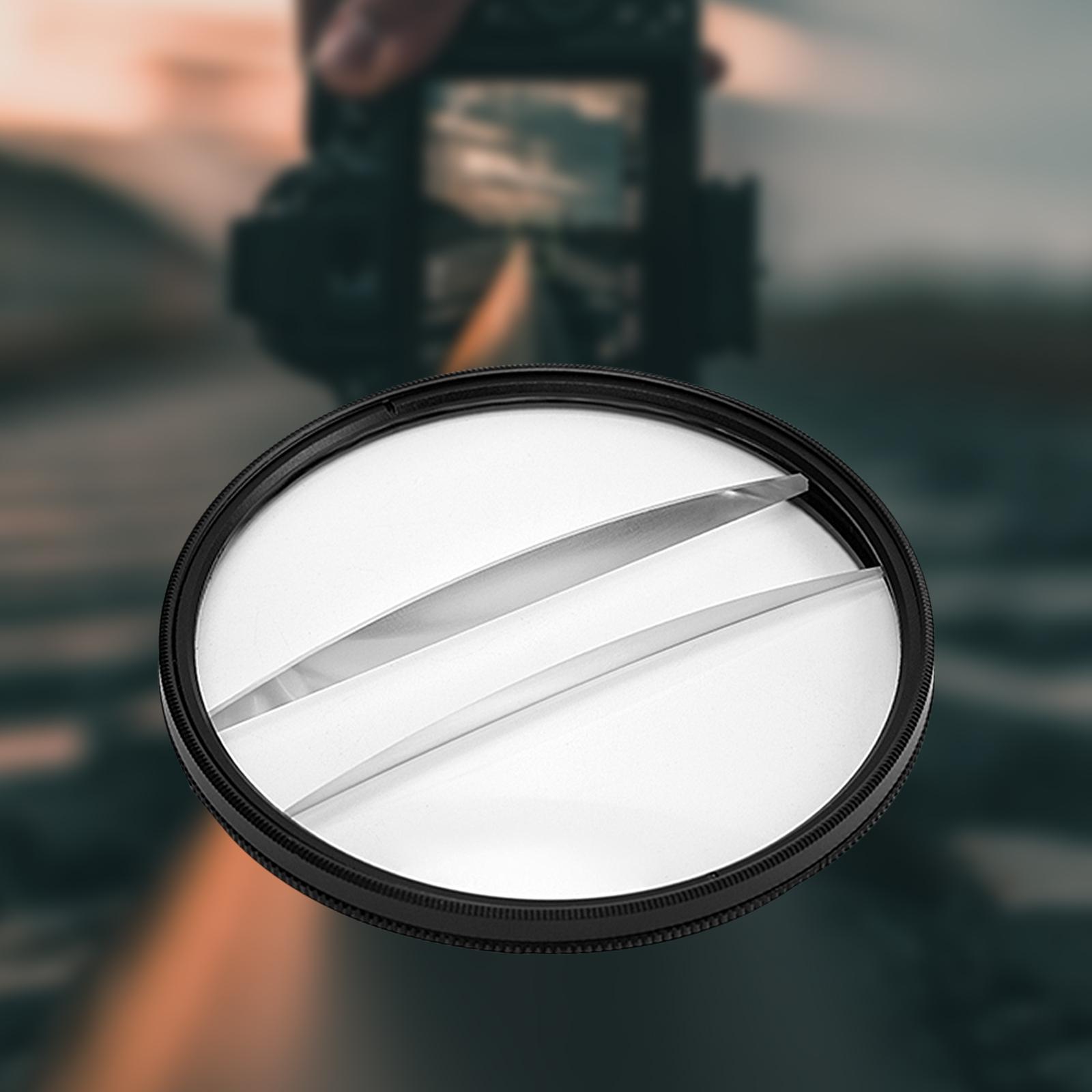 77mm Double Half Moon Camera Lens Filter Half  Foreground Blur
