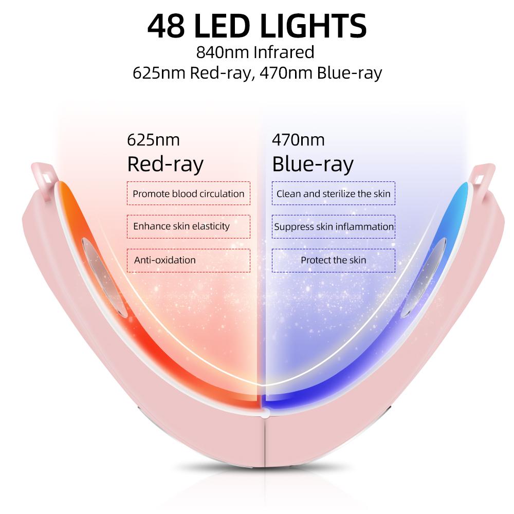 V Hình Khuôn Mặt Máy Massage Nâng Cằm Dây LED Photon Trị Liệu Mặt Giảm Béo Rung Thiết Bị Tế Bào Chết Hàm Mặt Máy Nâng