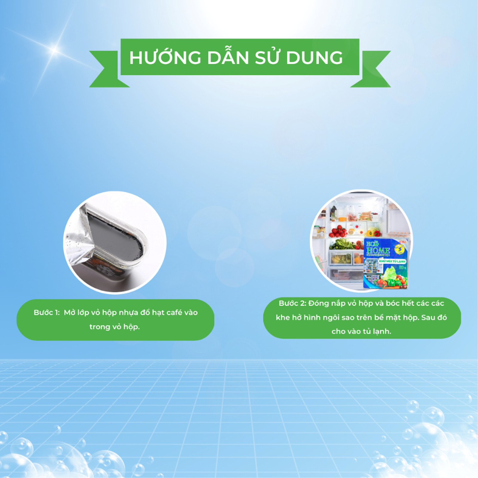 Khử Mùi Tủ Lạnh Công Nghệ Sinh Học ECOHOME 50G Mùi Hương Cafe Giúp Loại Bỏ Mùi Hôi Từ Thịt Cá Thức Ăn Thừa Rau Củ