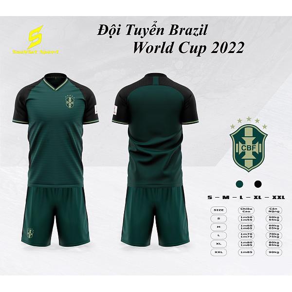 Bộ quần áo đá banh Sao Việt Đội tuyển Brazil World Cup 2022