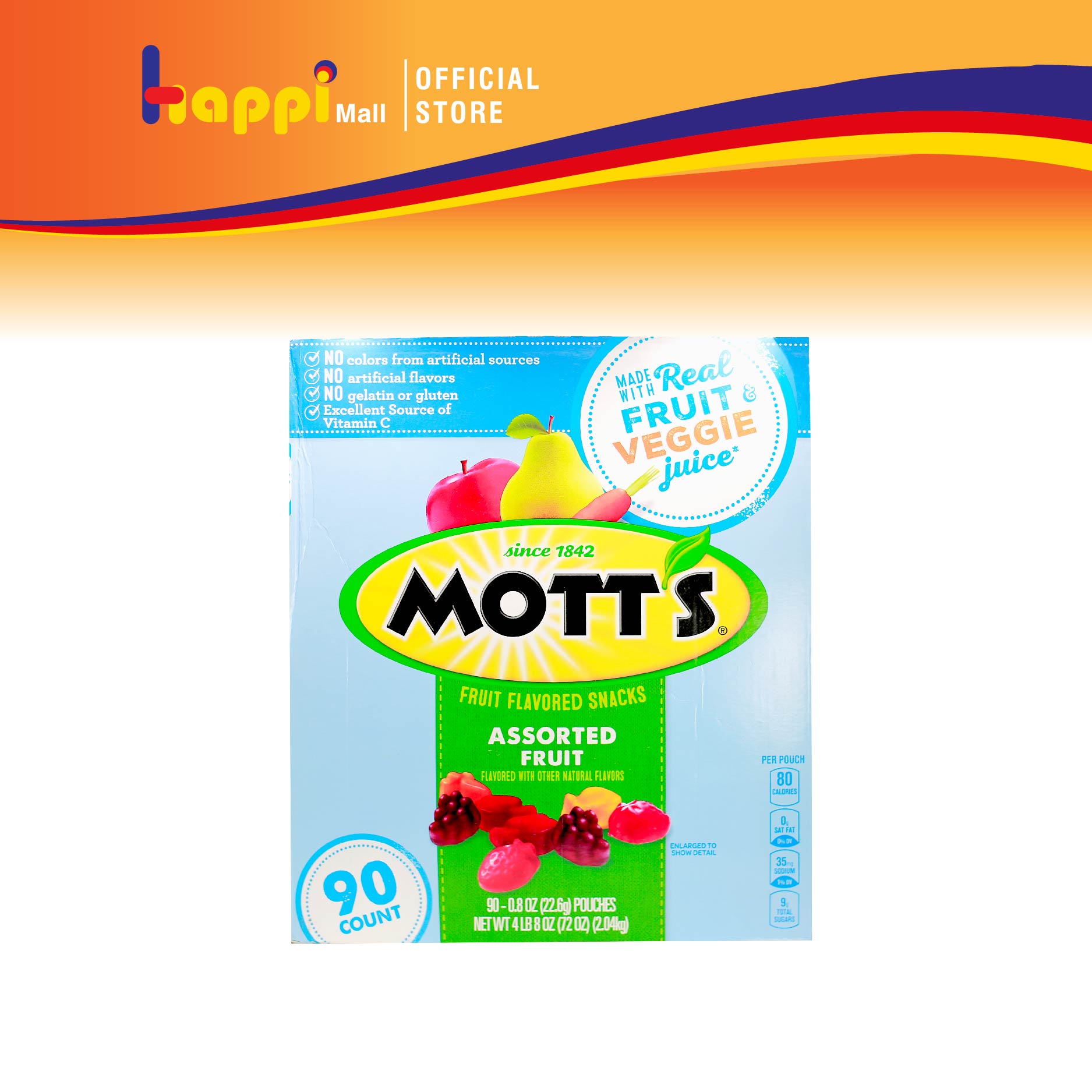 Kẹo dẻo trái cây Mott’s Assorted Fruit Mỹ 2,04kg - Happi