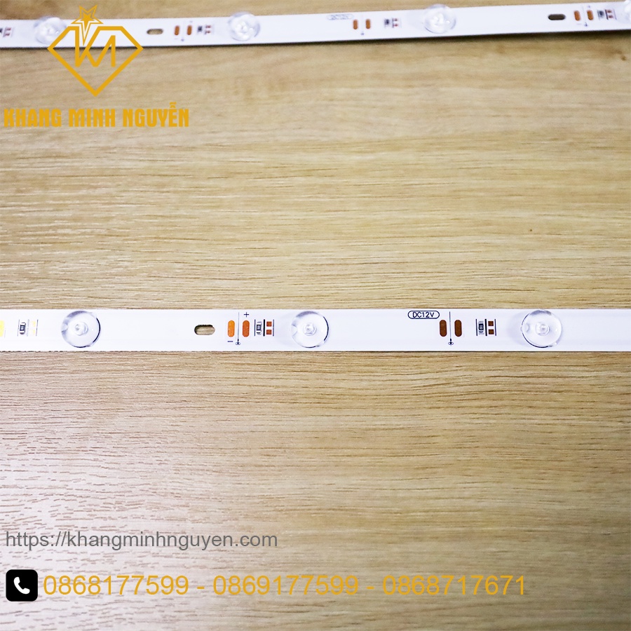 LED thanh tỏa 1 mét - 12V, 12 bóng/mét dùng chip 3030 SMD siêu sáng, siêu tỏa chuyên dùng hắt bảng hiệu, sáng hộp đèn.