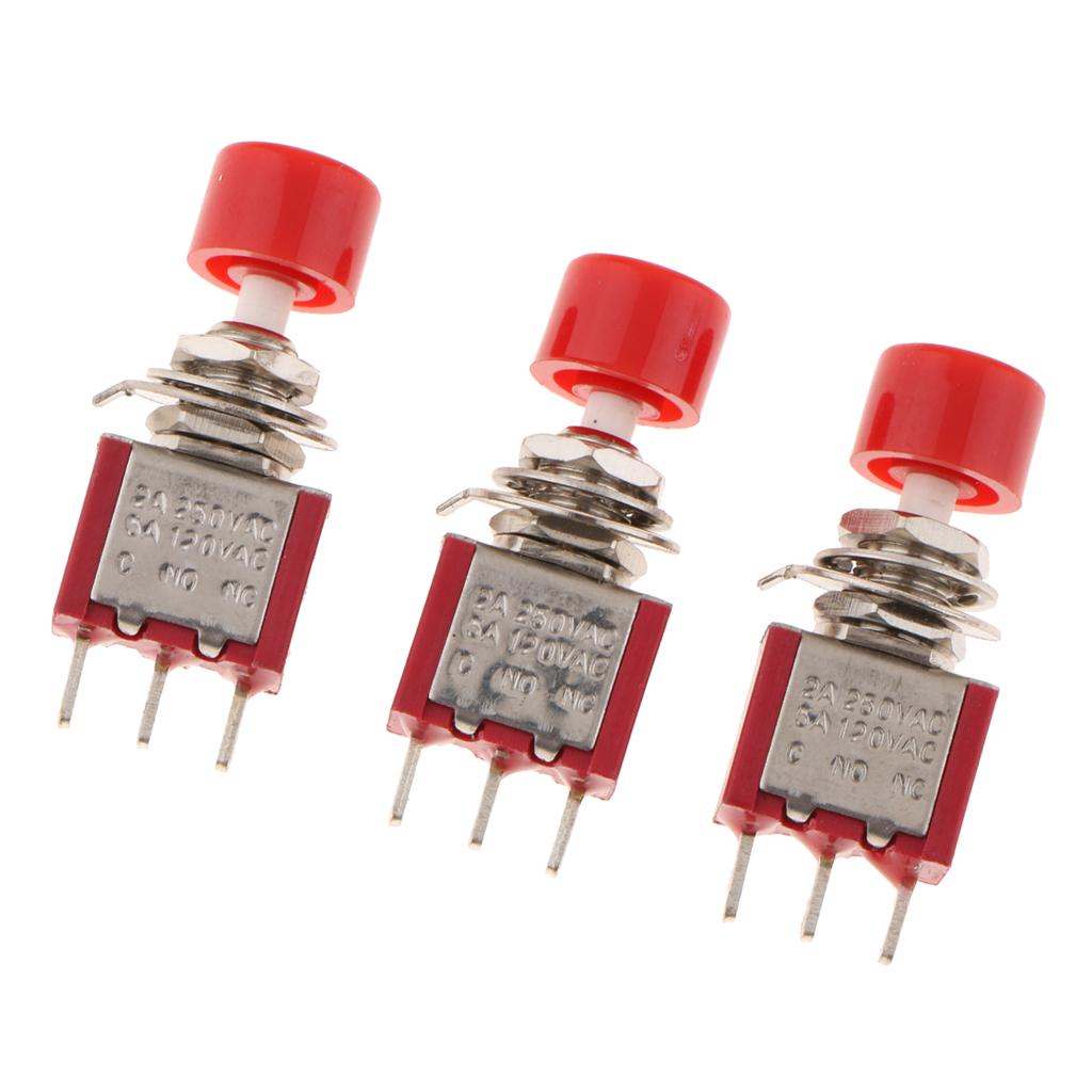 3x AC250V 2A C-NO-NC 2 Position 3 Terminals Toggle Switch w Waterproof Boot