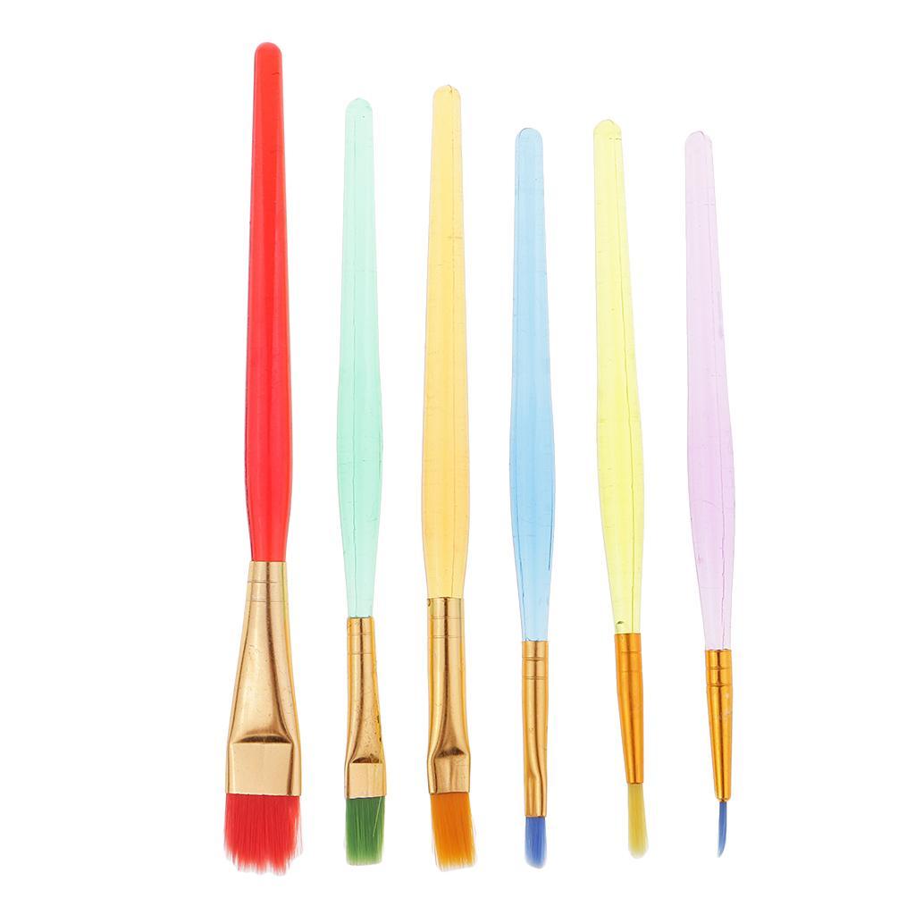 6 X Multi-Colored Artist Drawing Brush Kit For Watercolor Oil Painting