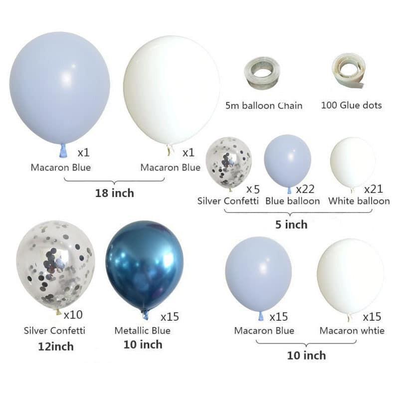 Đường Bóng Trang Trí Tông Xanh Dương - Mix Đủ Bóng Để Khách Tự Trang Trí