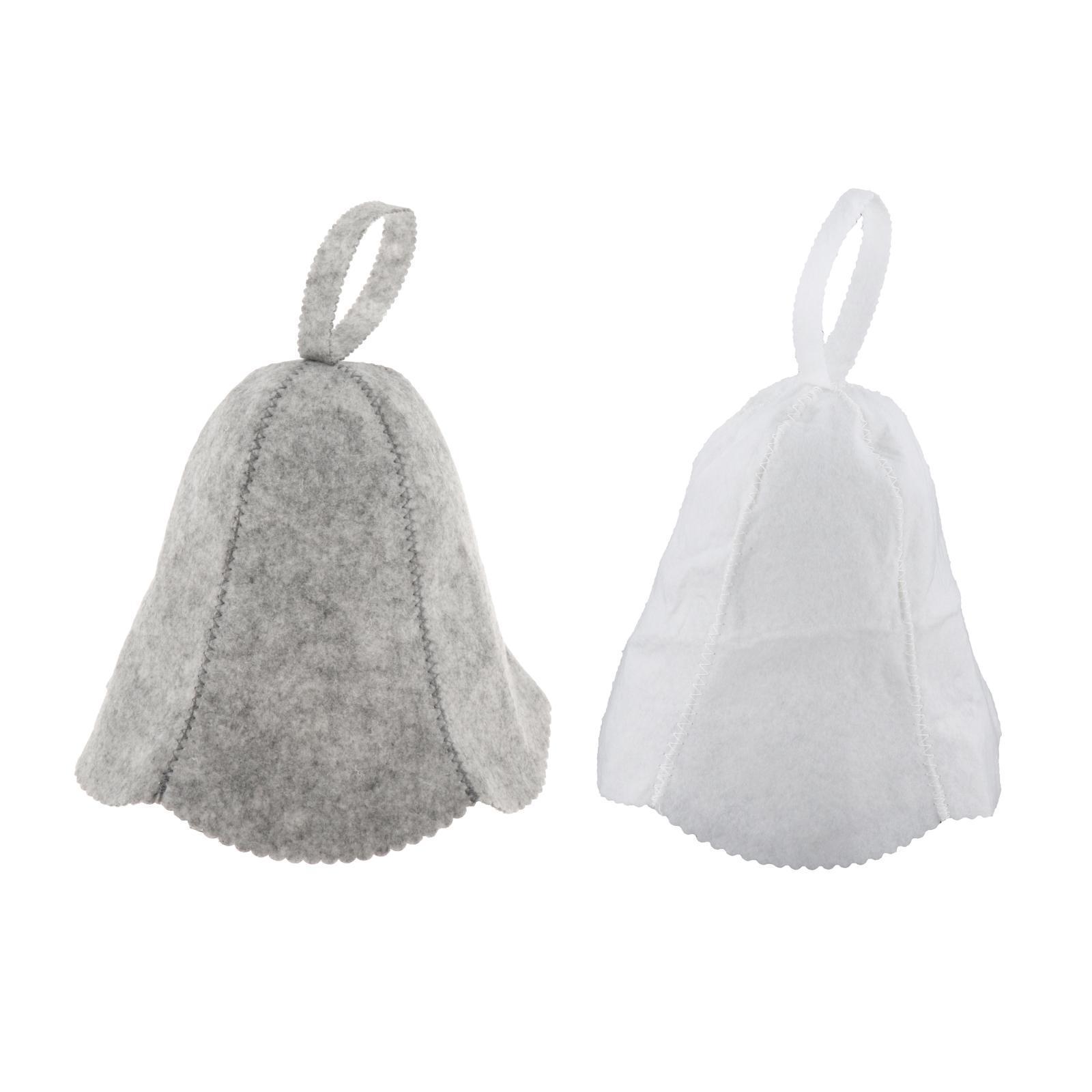 2x Handmade Shepherd Style Wool Felt Bath Hat for Sauna Bath Russian Banya