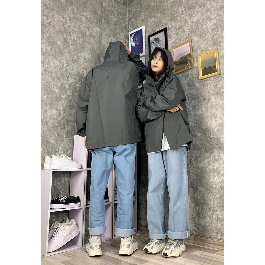 Áo khoác vải dù local brand MEANSTORE nam nữ gió mỏng nhẹ form rộng đẹp màu xám