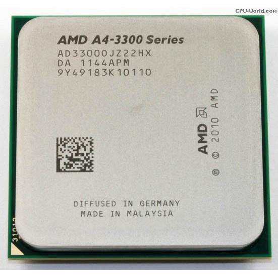 CPU AMD A4 3300 (2.50GHz, 2 Cores 2 Threads, FM1)