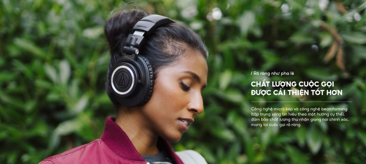 Tai Nghe Bluetooth Choàng Đầu Kiểm Âm Over Ear Audio Technica ATH-M50xBT2 – Hàng Chính Hãng