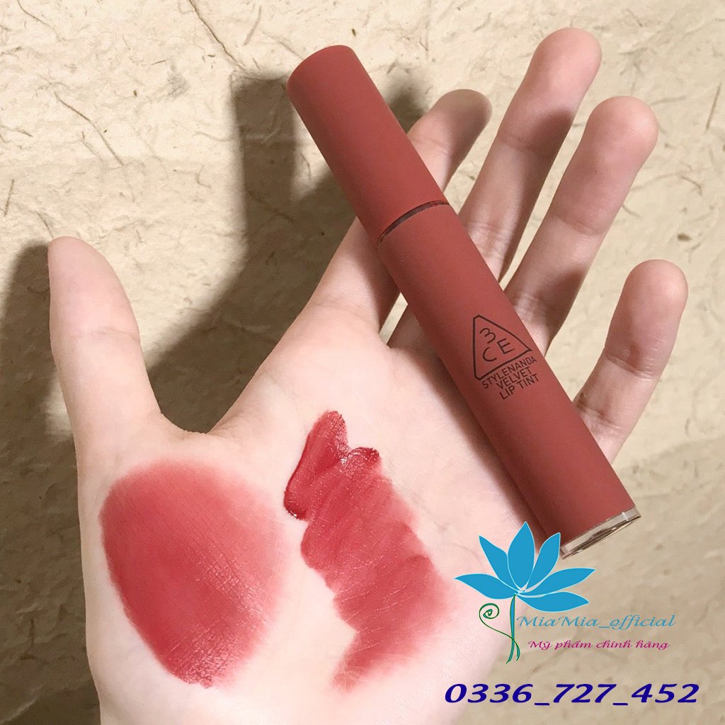 Son 3CE Velvet Lip Tint Daffodil Son Kem Tint Màu Đỏ Đất Lì Bền Màu Lâu Trôi [CAM KẾT NHẬP KHẨU CHÍNH HÃNG 100%]